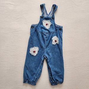 Vintage Denim Girly Overalls 24 months/2t